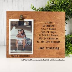 1st Year & Counting Picture Frame, Personalized Photo Holder, One Anniversary Gift, First Birthday Wedding Frame - thumbnail 3