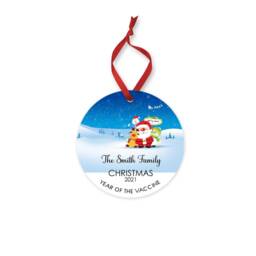 Personalised Father Christmas Ornament Family Keepsake Hanging Decoration Custom Ceramic Or Mdf Acrylic Bauble Customised Disc Decors - thumbnail 4