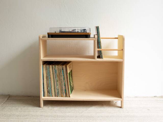 Wooden Vinyl Record Storage Cabinet, Turntable Stand, Amp - image 1