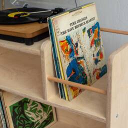Wooden Vinyl Record Storage Cabinet, Turntable Stand, Amp - thumbnail 3