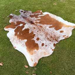 Genuine Tricolor Speckled Cow Hide - Authentic Brazilian Brown & White Animal Skin Hair On Large Cowhide Area Rug Handmade - thumbnail 2