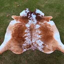Genuine Tricolor Speckled Cow Hide - Authentic Brazilian Brown & White Animal Skin Hair On Large Cowhide Area Rug Handmade - thumbnail 4