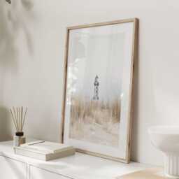 Lighthouse Coastal Wall Art Print, Nautical Beach Poster, Seaside Photography Artwork For Decor, Bathroom Or Living Room - thumbnail 3