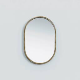 Handmade Bamboo Oval Wall Mirror Minimalist Home Decor - thumbnail 3