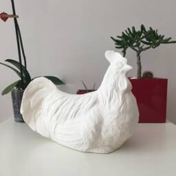 Ceramic Rooster Statue, Ready To Paint, Outdoor Sculptures, Garden Decor, Gift For Grandma - thumbnail 4