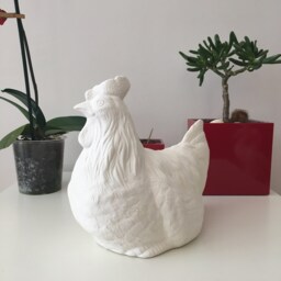 Ceramic Rooster Statue, Ready To Paint, Outdoor Sculptures, Garden Decor, Gift For Grandma - thumbnail 3