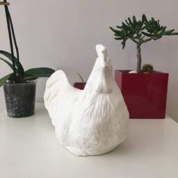 Ceramic Rooster Statue, Ready To Paint, Outdoor Sculptures, Garden Decor, Gift For Grandma - thumbnail 2