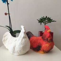Ceramic Rooster Statue, Ready To Paint, Outdoor Sculptures, Garden Decor, Gift For Grandma
