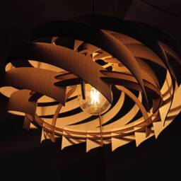Birch Wood Pendant Light, Large Scandinavian Ceiling Lamp - Circus 600 - thumbnail 3