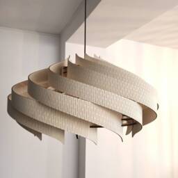 Birch Wood Pendant Light, Large Scandinavian Ceiling Lamp - Circus 600 - thumbnail 2