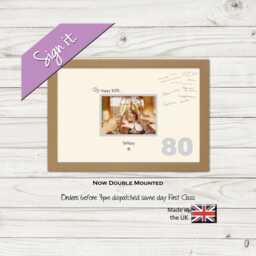80Th Photo Frame Word Birthday Special Gift 7x5Sign-688D By Photos in A Word - thumbnail 1