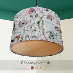 UK Handmade Country Lampshade, Floral Botanical Light Shade, Traditional Rustic Home Interior, Ceiling Table Lamp Shade
