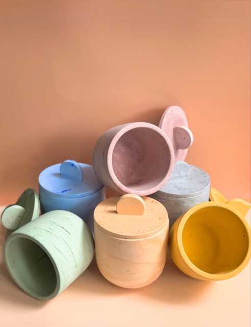 Empty Concrete Candle Container - image 1