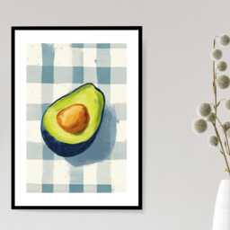 Gingham Avocado - Wall Print Abstract Kitchen Breakfast Cafe Gift Idea Bespoke Poster A5 A4 A3 Framed Or Unframed - thumbnail 3