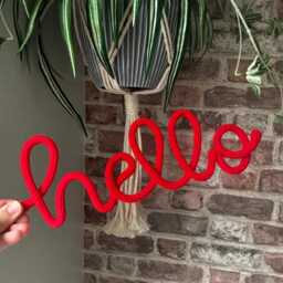 Knitted Wire Hello Sign - Fun Wall Decor Kids Room - thumbnail 3