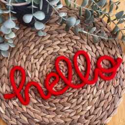 Knitted Wire Hello Sign - Fun Wall Decor Kids Room - thumbnail 2