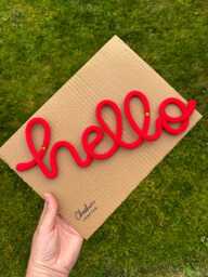 Knitted Wire Hello Sign - Fun Wall Decor Kids Room - thumbnail 1