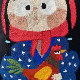 Handmade Rooster Pillow Embroidered Farmhouse Decor Cushion - thumbnail 2