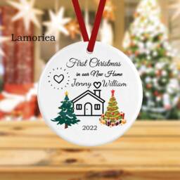 Personalised First Christmas in Our New Home Bauble, Decoration Ornament, Housewarming Gift, Tree - thumbnail 2