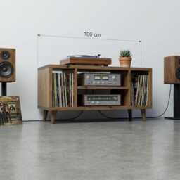Record Console - Tv Stand Turntable & Vinyl Storage - thumbnail 3