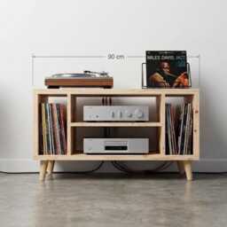 Record Console - Tv Stand Turntable & Vinyl Storage - thumbnail 2
