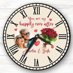 Happy Photo Valentine's Day Gift Anniversary Neutral Personalised Clock - thumbnail 1