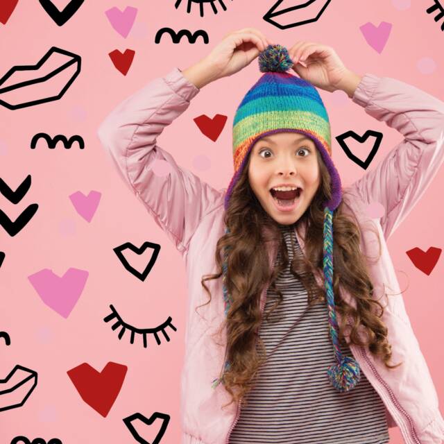 Fun Kids Wall Stickers - Hearts Lips Eyelashes Decals, Room Art, Nursery Stickers, Kids Bedroom Decor - image 1