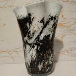 Handcrafted Black & White Glass Vase Lamp Ambient Home Decor - thumbnail 3