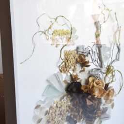 Framed Floral Collage Wall Art Silk, Natural Materials & Borowski Glass - thumbnail 4