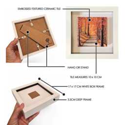 Ceramic Autumn Trees Wall Art Mini Framed Home Decor - thumbnail 2
