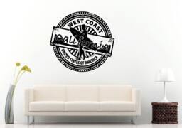 California West Coast Surfer Surfboard Stamp Logo Emblem Wall Decal Vinyl Sticker Mural Room Decor L913 - thumbnail 1