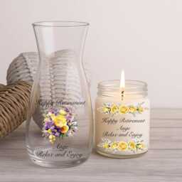 Personalised Retirement Vase & Candle Gift Set - Keepsake -Retirement For Women - thumbnail 2