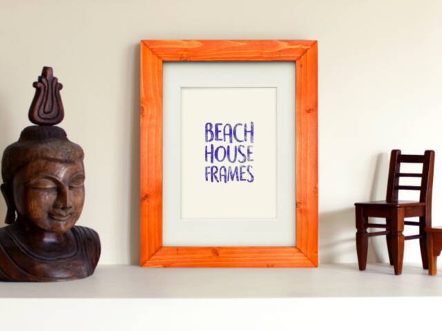 5x7 Picture Frame Orange Photo Modern Gift Contemporary Wall Decor 7x5 Wood - image 1