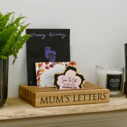 Personalised Oak Letter Stand - Solid Organiser Holder Gifts Rack - thumbnail 2