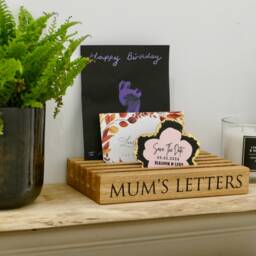 Personalised Oak Letter Stand - Solid Organiser Holder Gifts Rack - thumbnail 3
