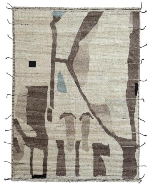 Hand-Knotted Moroccan Beni Ourain Rug, 100% Natural Wool, Modern Berber Carpet For Living Room - image 1