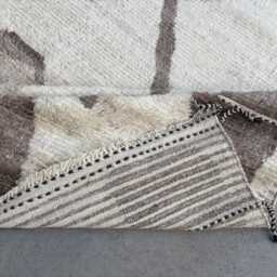 Hand-Knotted Moroccan Beni Ourain Rug, 100% Natural Wool, Modern Berber Carpet For Living Room - thumbnail 4