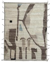 Hand-Knotted Moroccan Beni Ourain Rug, 100% Natural Wool, Modern Berber Carpet For Living Room - thumbnail 1