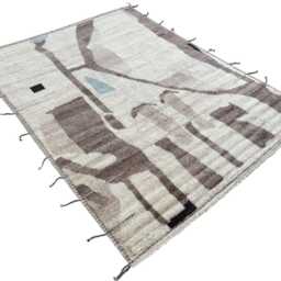 Hand-Knotted Moroccan Beni Ourain Rug, 100% Natural Wool, Modern Berber Carpet For Living Room - thumbnail 3