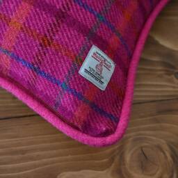 Wildflower & Harris Tweed Cushion // Handmade Machair On The Isle Of Pink - thumbnail 3