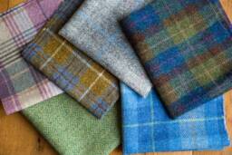 Wildflower & Harris Tweed Cushion // Handmade Machair On The Isle Of Pink - thumbnail 4