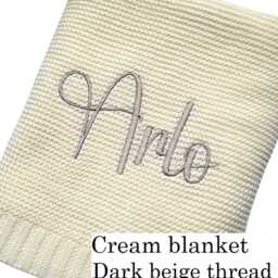 Personalised Baby Blanket - Custom Embroidered Cotton Knit Christening - thumbnail 4
