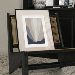 Geometric Navy, Beige Block Colour, Abstract Boho Wall Print, Organic Shapes Minimalist Poster, Contemporary Art Print, Fast Delivery A2 Prints - thumbnail 3