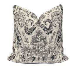 Gray Damask Pillow Cover Woven Textured Crypton Home Throw - thumbnail 1