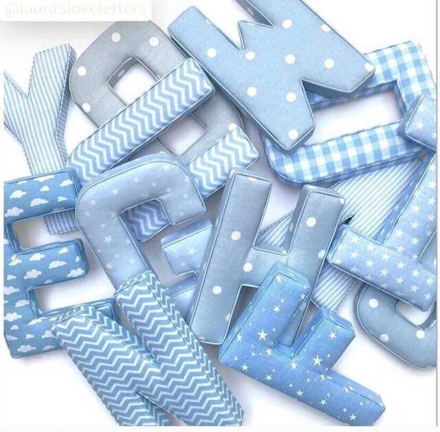 Fabric Letters For Baby Nursery, Pink, Blue, Green, Personalised New Gift, Nursery Wall Decor - image 1