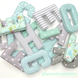 Fabric Letters For Baby Nursery, Pink, Blue, Green, Personalised New Gift, Nursery Wall Decor - thumbnail 3