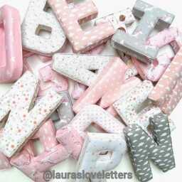 Fabric Letters For Baby Nursery, Pink, Blue, Green, Personalised New Gift, Nursery Wall Decor - thumbnail 2