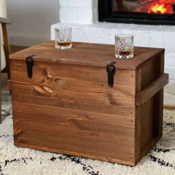 Coffee Table Chest Wooden Box Vintage Shabby Chic - thumbnail 3