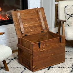 Coffee Table Chest Wooden Box Vintage Shabby Chic - thumbnail 4