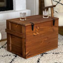 Coffee Table Chest Wooden Box Vintage Shabby Chic - thumbnail 2